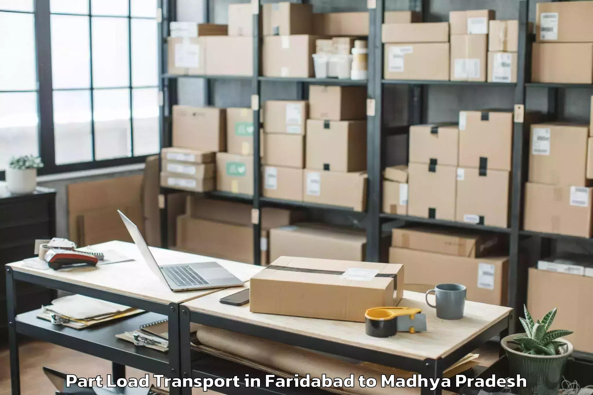 Book Faridabad to Guna Airport Gux Part Load Transport Online